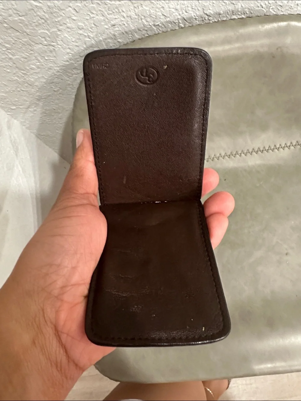 Brown Croc-Embossed Leather Card Holder - Men Accessories
